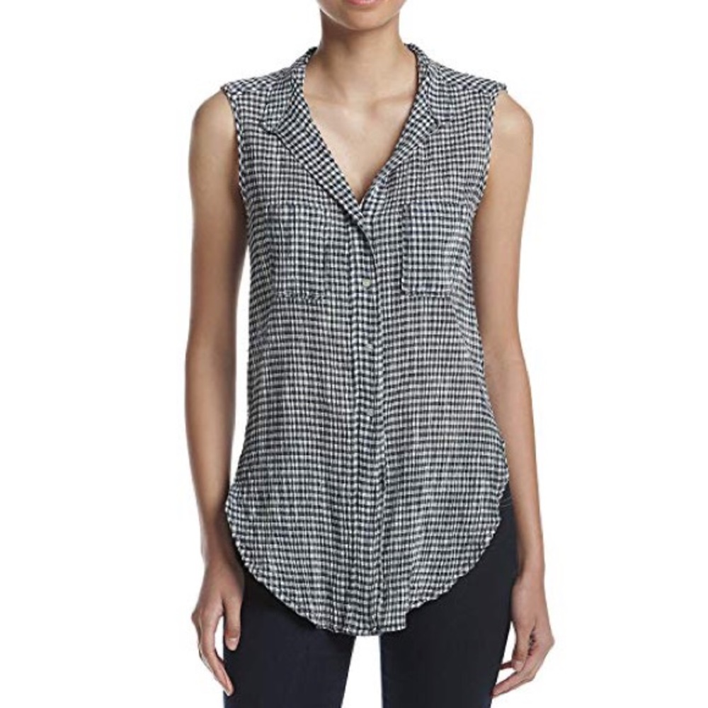 NWT Max Studio Gingham Sleeveless Blouse